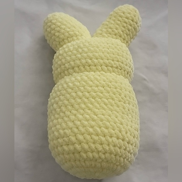 Handmade Crotchet Yellow Plush Peep Bunny - Picture 4 of 6